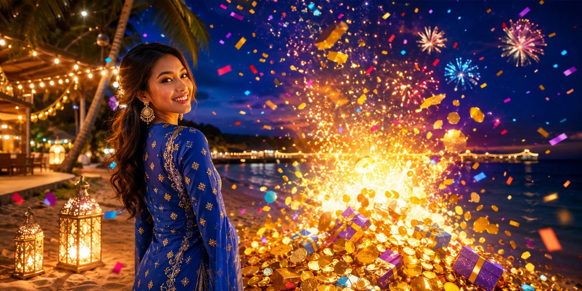 Pengguna wanita membuat deposit pertama untuk bonus es90 di Langkawi